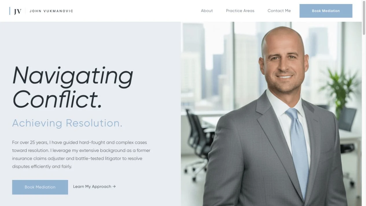 Desktop view of the John Vukmanovic website